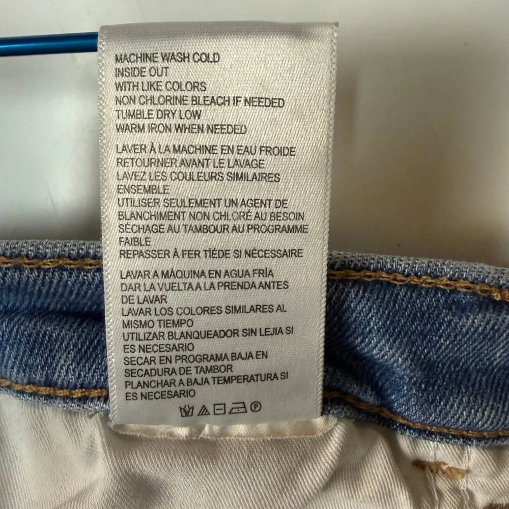 Current/Elliott Skinny Jeans Womens 31 Light Blue High Rise Distressed Knee